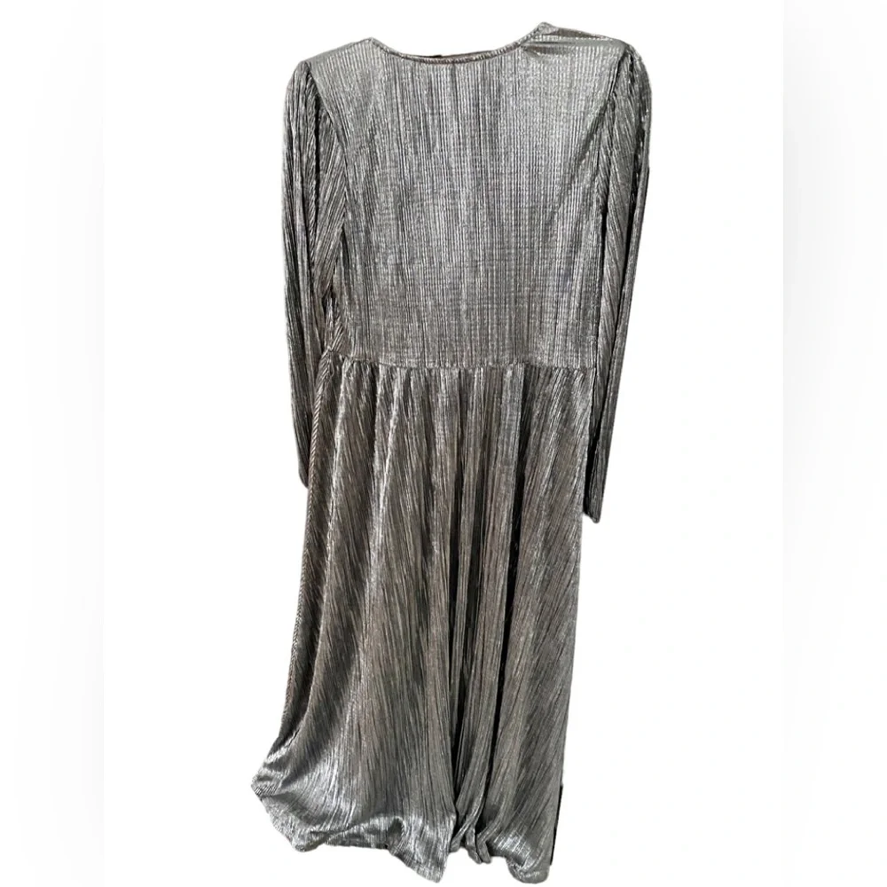 Silver maxi dress with sash NWT - Picture 3 of 6